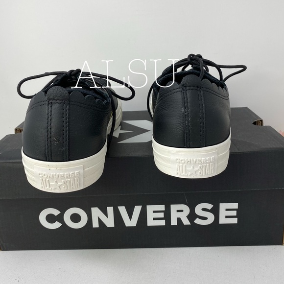 Converse Chuck Taylor Leather Low Top Black GoldW - Picture 5 of 8